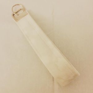 Key Fob Wristlet Keychain In White Print